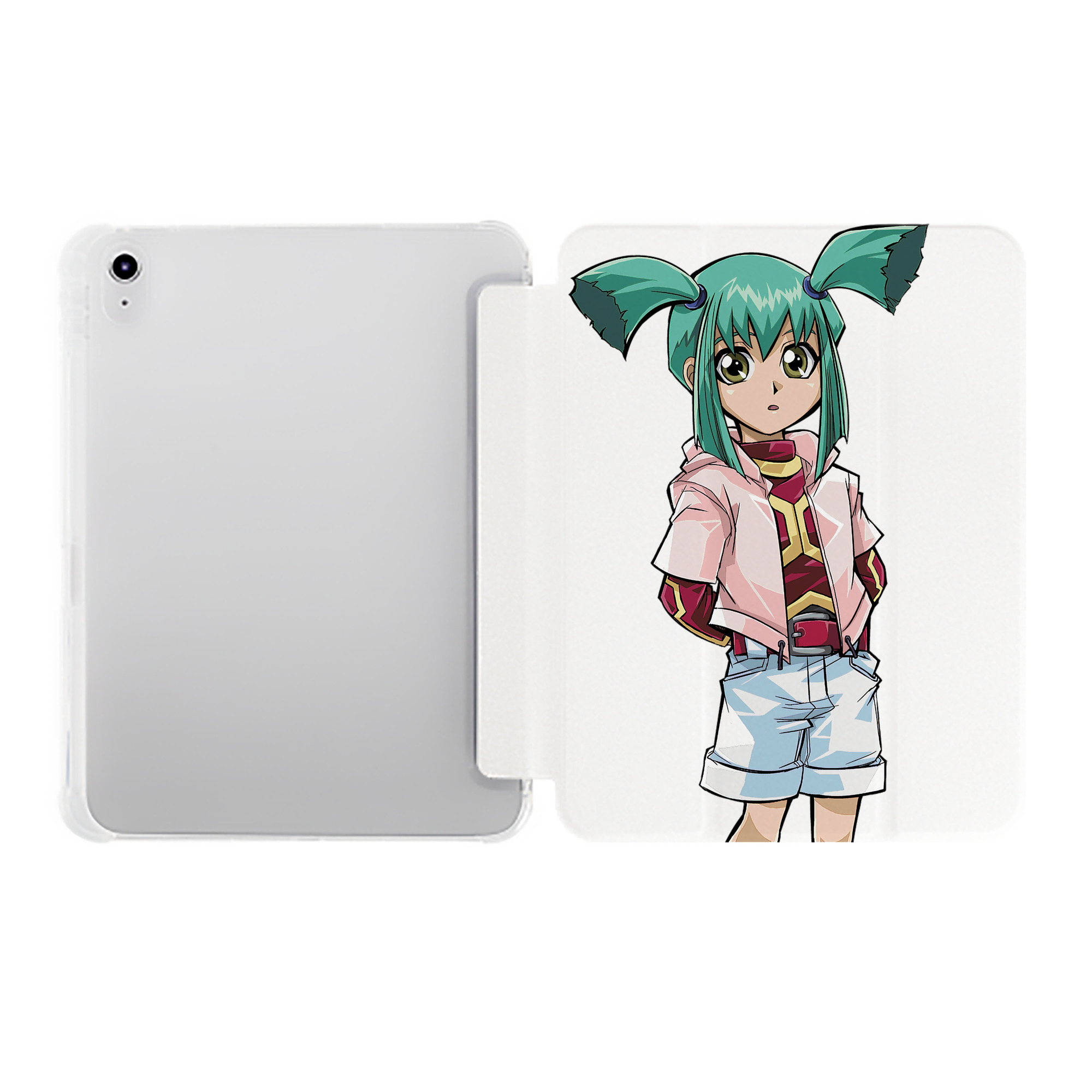 （画像用） 遊☆戯☆王 Yu-Gi-Oh! IPad ケース ペン収納付き 三つ折りスタンド PUレザー×シリコン 対応機種9.5/10.5/10.9インチ